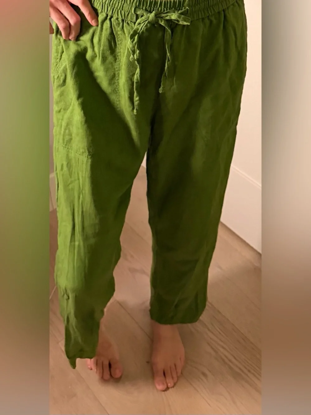 Banana Republic Apple green Drawstring Linen Pants